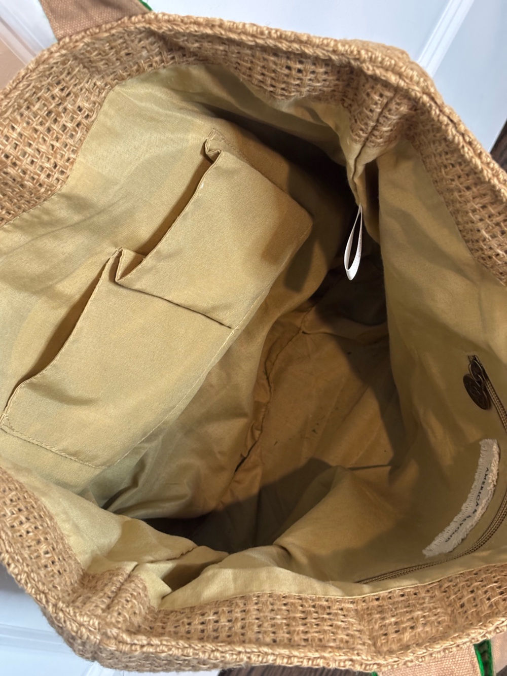 America & Beyond Woven Jute Positivity Embroidered Good Things Coming Tote Bag - Picture 8 of 10